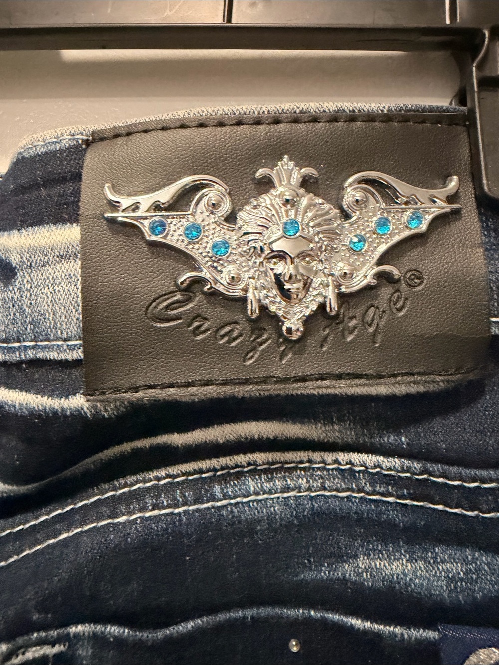 Women's Purple Butterfly Embellished Flare Jeans - Picture 3 of 11